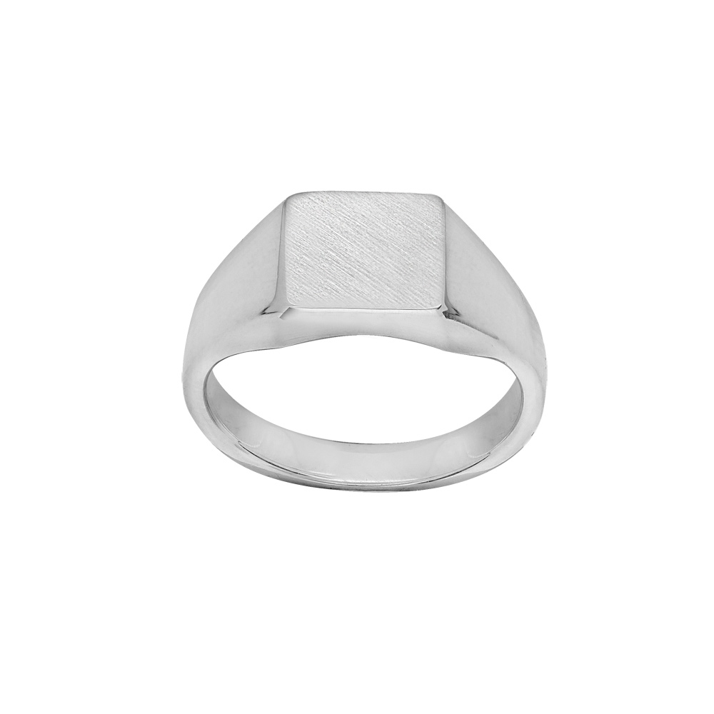 Chevalière en argent plateau carré 9,5mm x 9,5mm