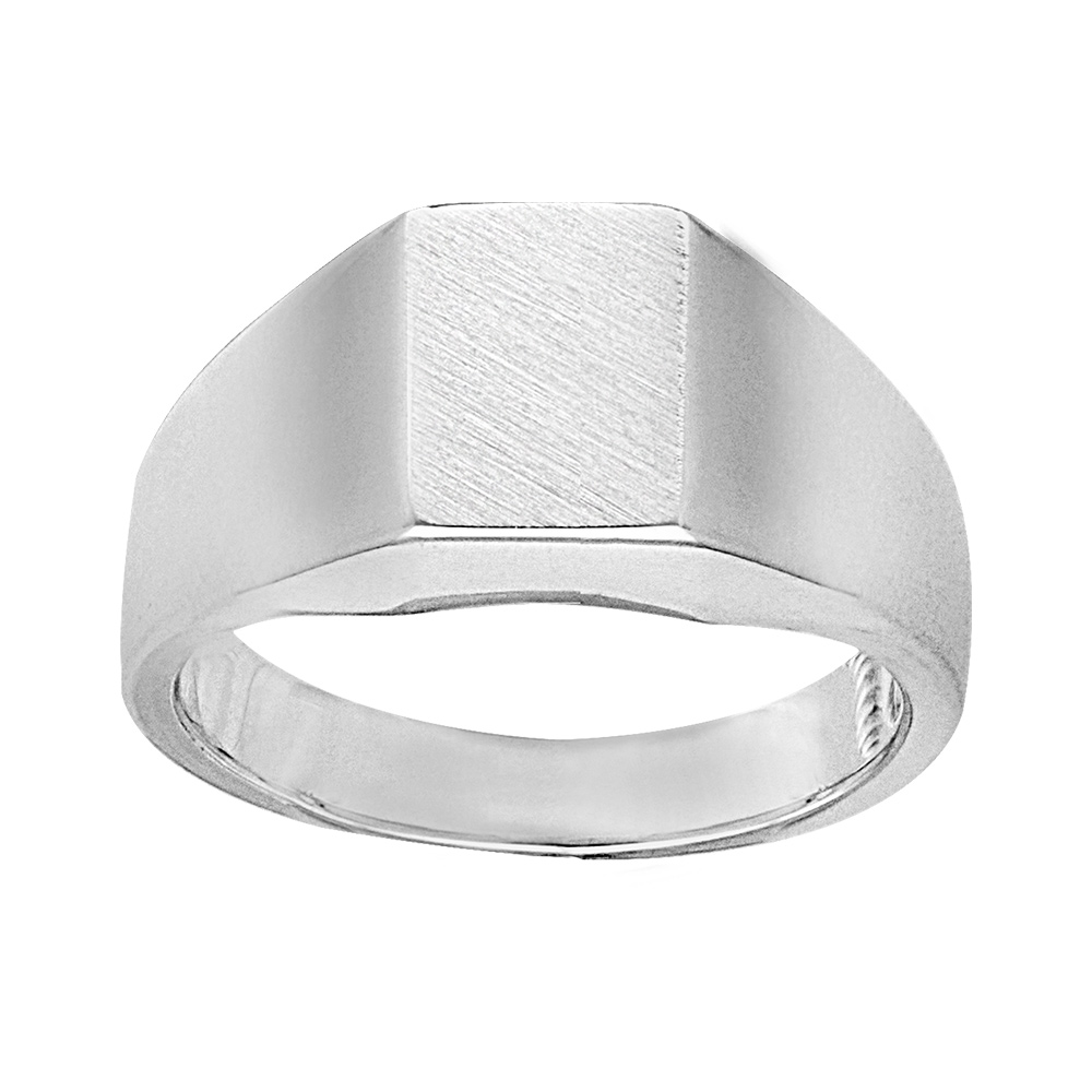 Chevalière en argent plateau rectangulaire 10mm X 8mm