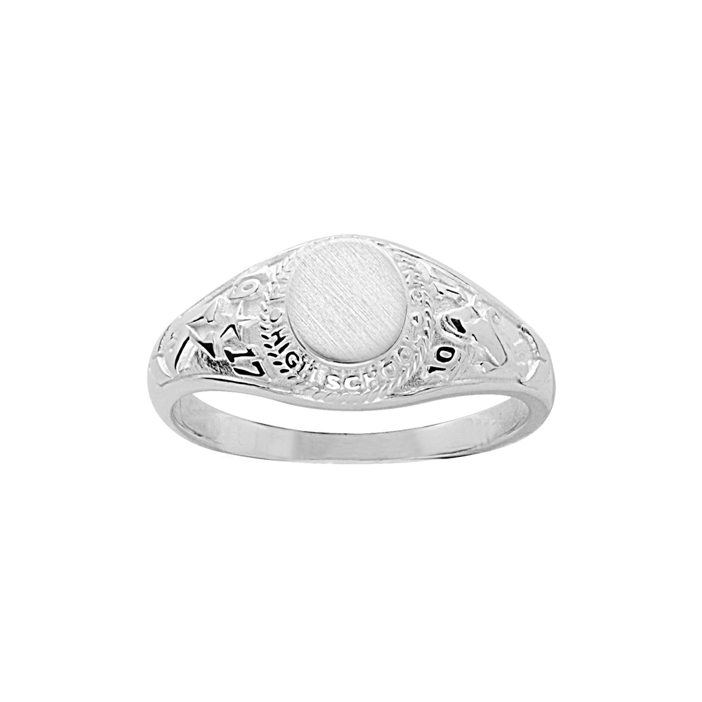 Chevalière universitaire américaine en argent - petit modèle