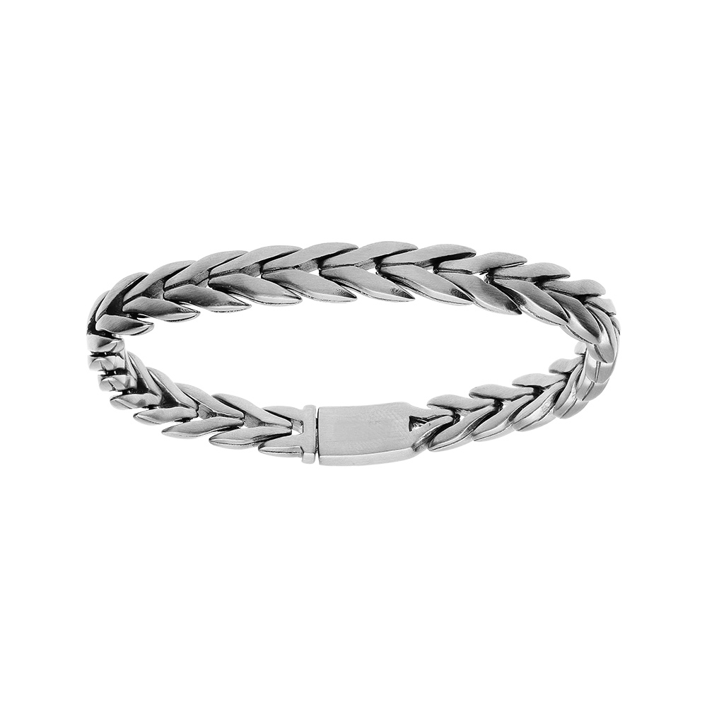 Bracelet en acier maille épi 19cm