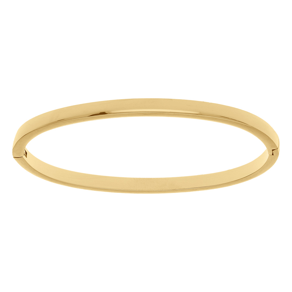 Bracelet jonc en acier doré articulé