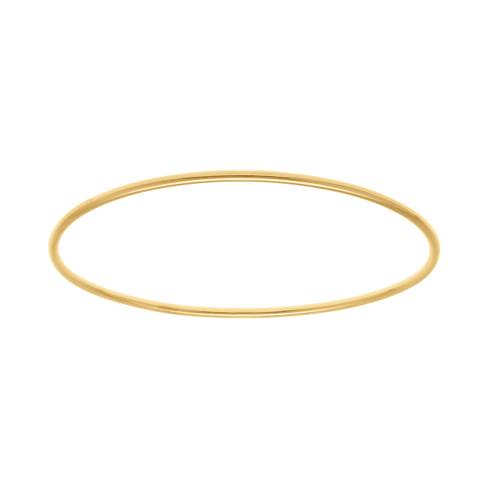 Bracelet en acier doré fil rond 2mm - diamètre 63mm