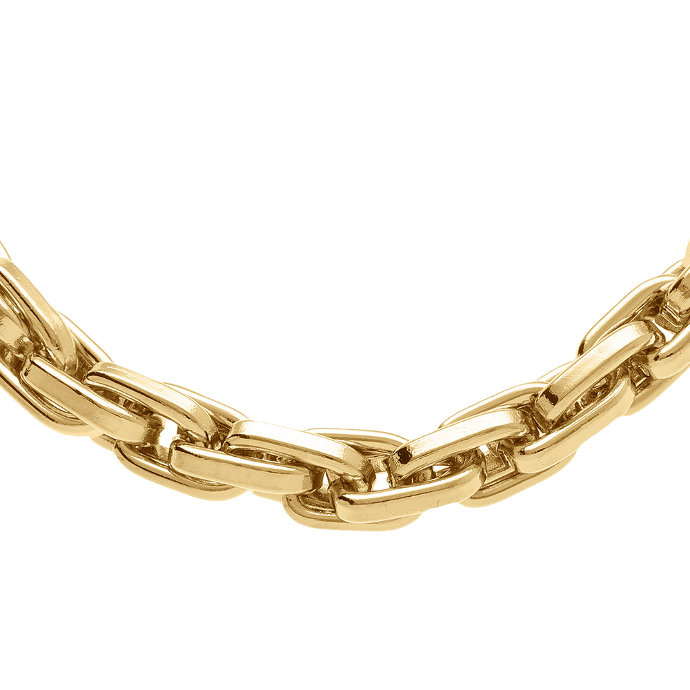 Collier maille en acier doré  - 40+5cm