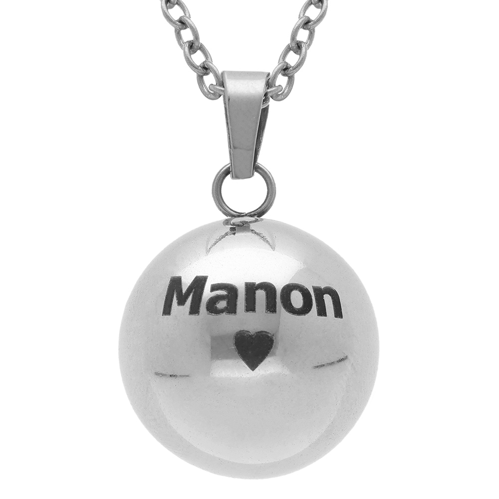 Collier en acier bola de grossesse rond 20mm  - 80+10cm