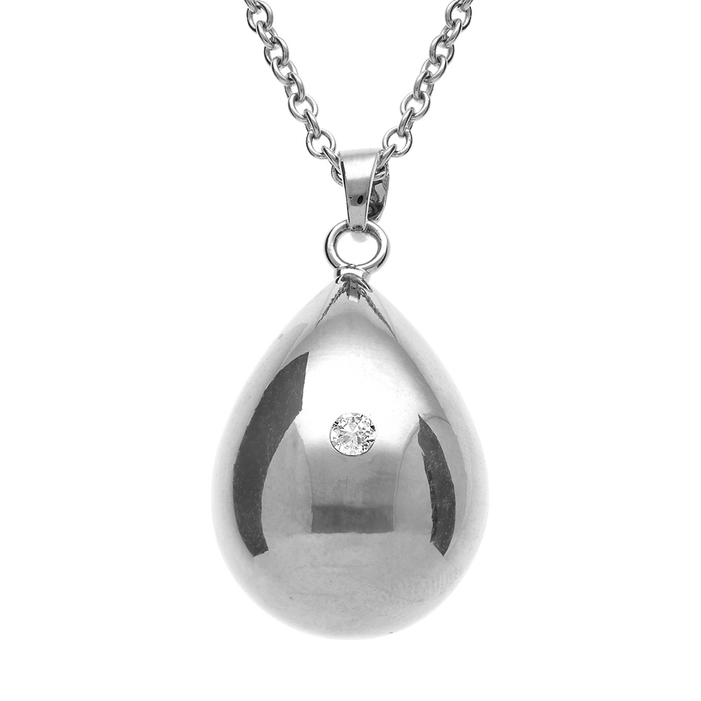Collier en acier bola de grossesse goutte avec un oxyde, 80+10cm