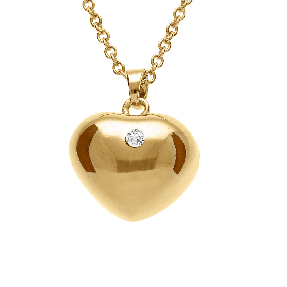 Collier en acier doré bola de grossesse coeur avec un oxyde, 80+10cm Collier en acier doré bola de grossesse coeur avec un oxyde, 80+10cm
