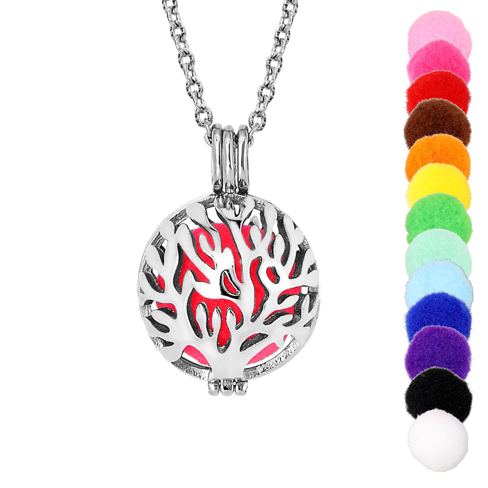 Collier Bola diffuseur de parfum boule arbre de vie - réglable 60 à 100cm