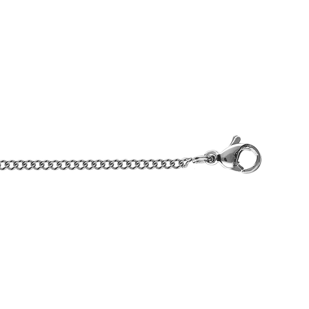 Chaîne en acier gourmette 1.9mmde large et 45cm de long Chaîne en acier gourmette 1.9mmde large et 45cm de long