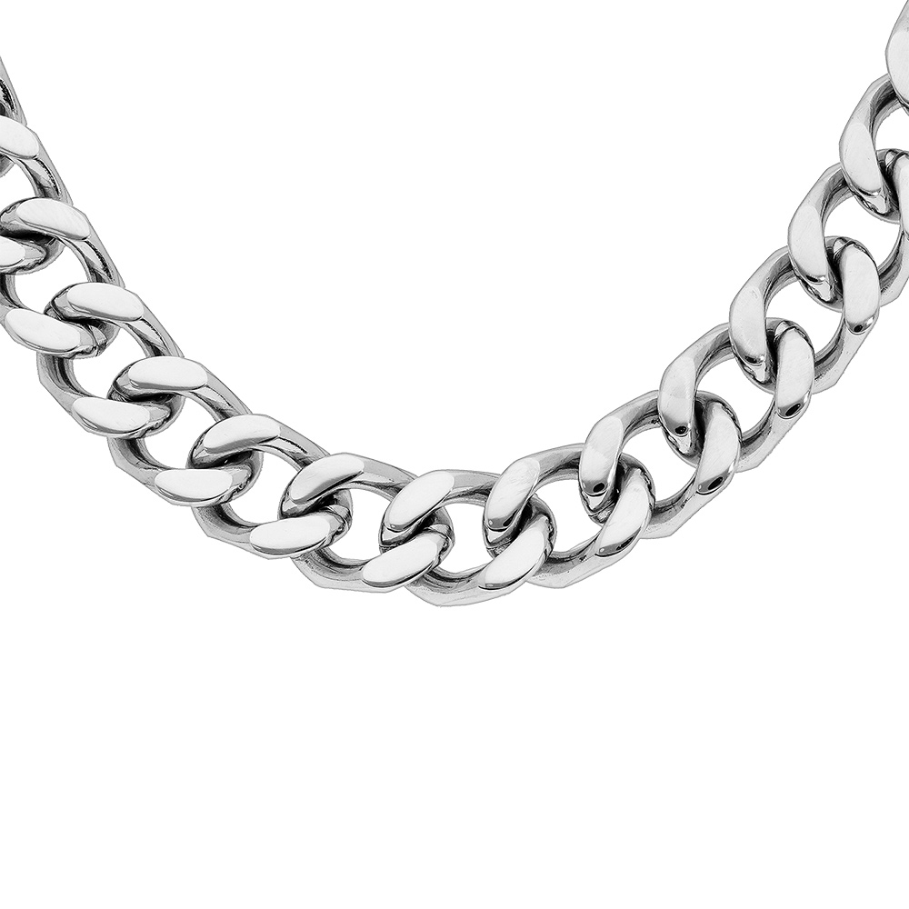 Collier en acier maille gourmette largeur 10mm longueur 55cm Collier en acier maille gourmette largeur 10mm longueur 55cm