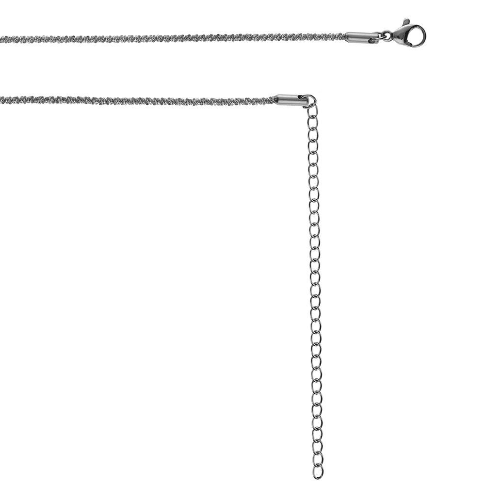 Collier en acier sautoir ou chaîne de ventre maille corde   - 65.5+20.5cm