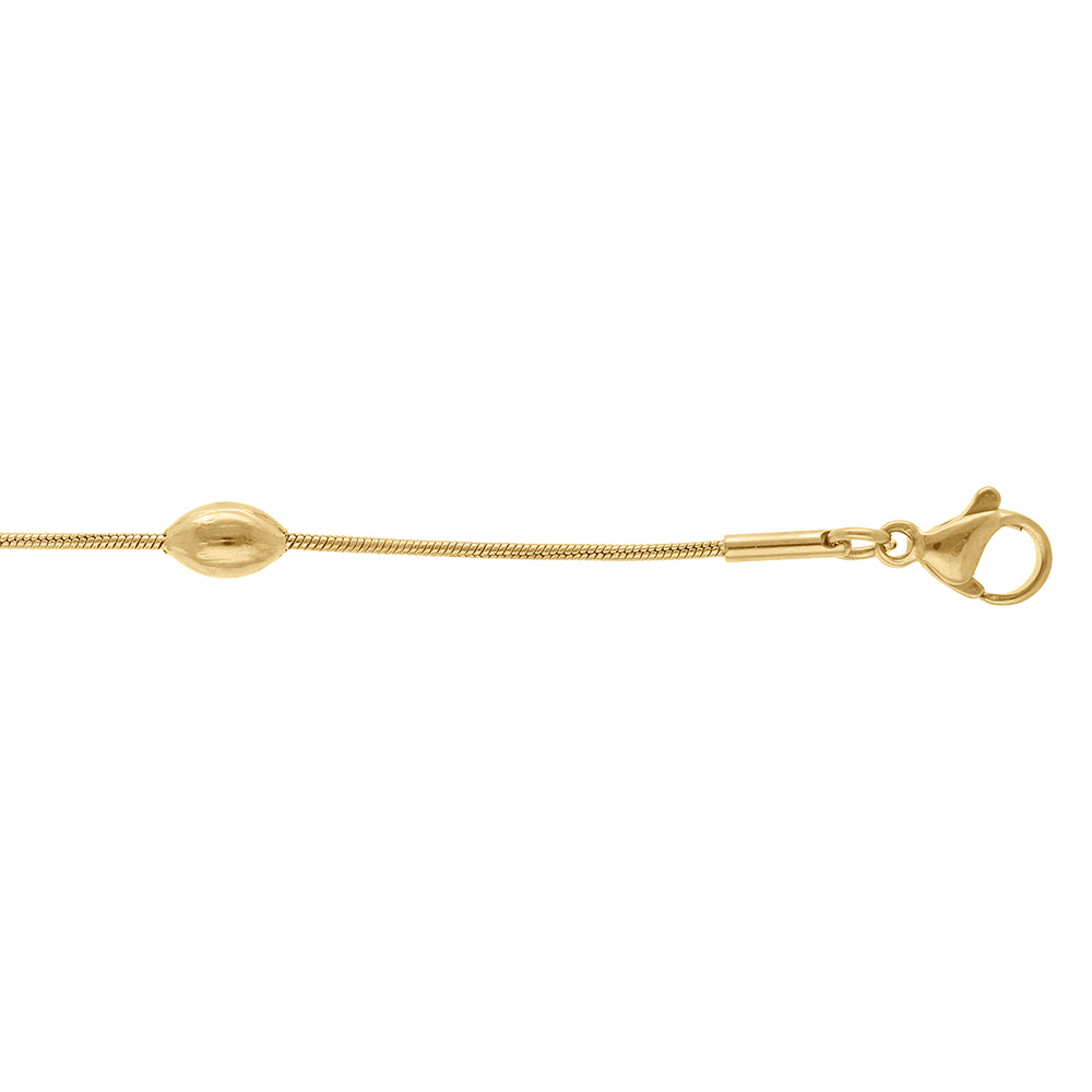 Chaîne cheville en acier doré avec olives - 22.5+3.5cm Chaîne cheville en acier doré avec olives - 22.5+3.5cm