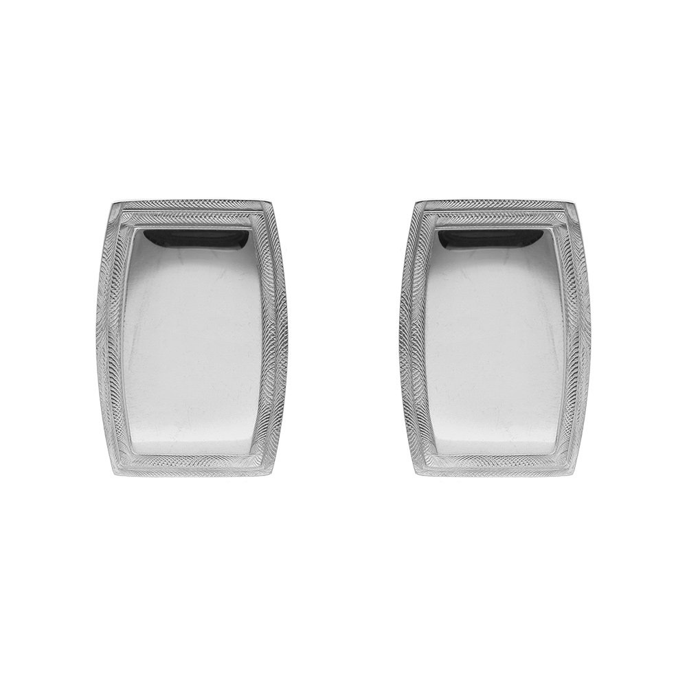 Boutons de manchette en acier rectangulaires lisse à graver Boutons de manchette en acier rectangulaires lisse à graver