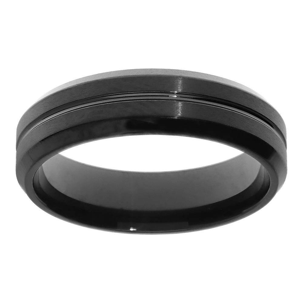 Alliance en acier et PVD noir largeur 6mm