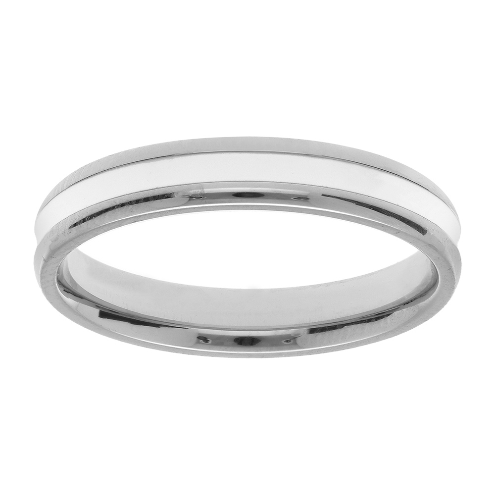 Alliance en acier bandeau mat blanc largeur 4mm