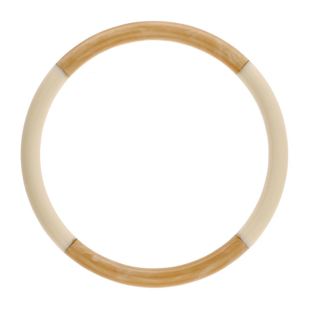 Bracelet jonc 6mm en résine couleur corne et blanche - 63mm
