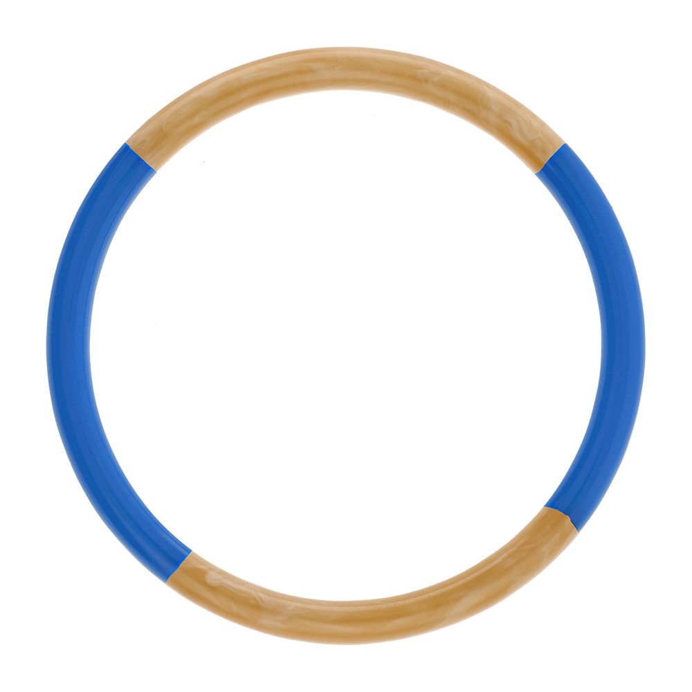 Bracelet jonc 6mm en résine couleur corne et bleu - 63mm