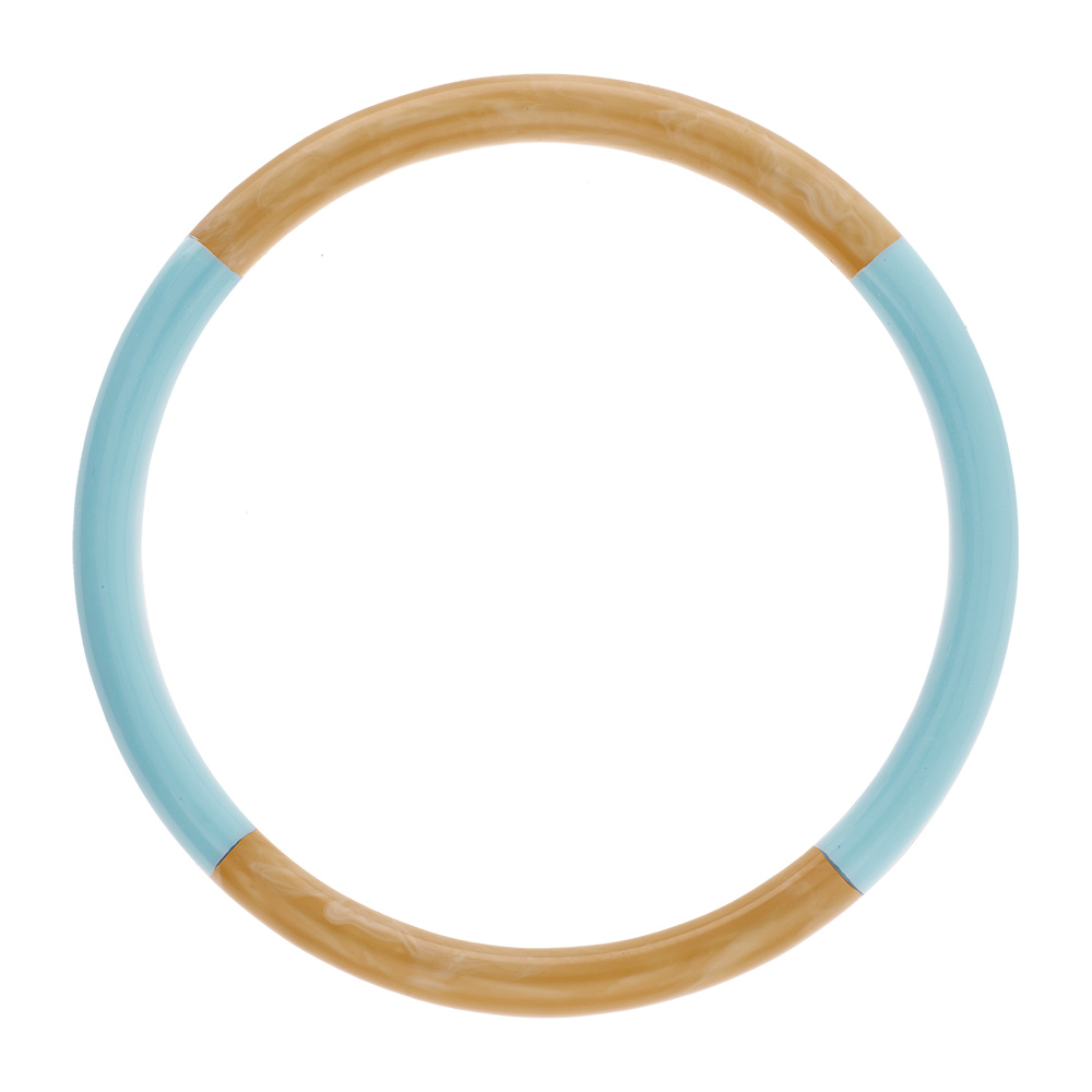 Bracelet jonc 6mm ren ésine couleur corne et bleu ciel - 63mm