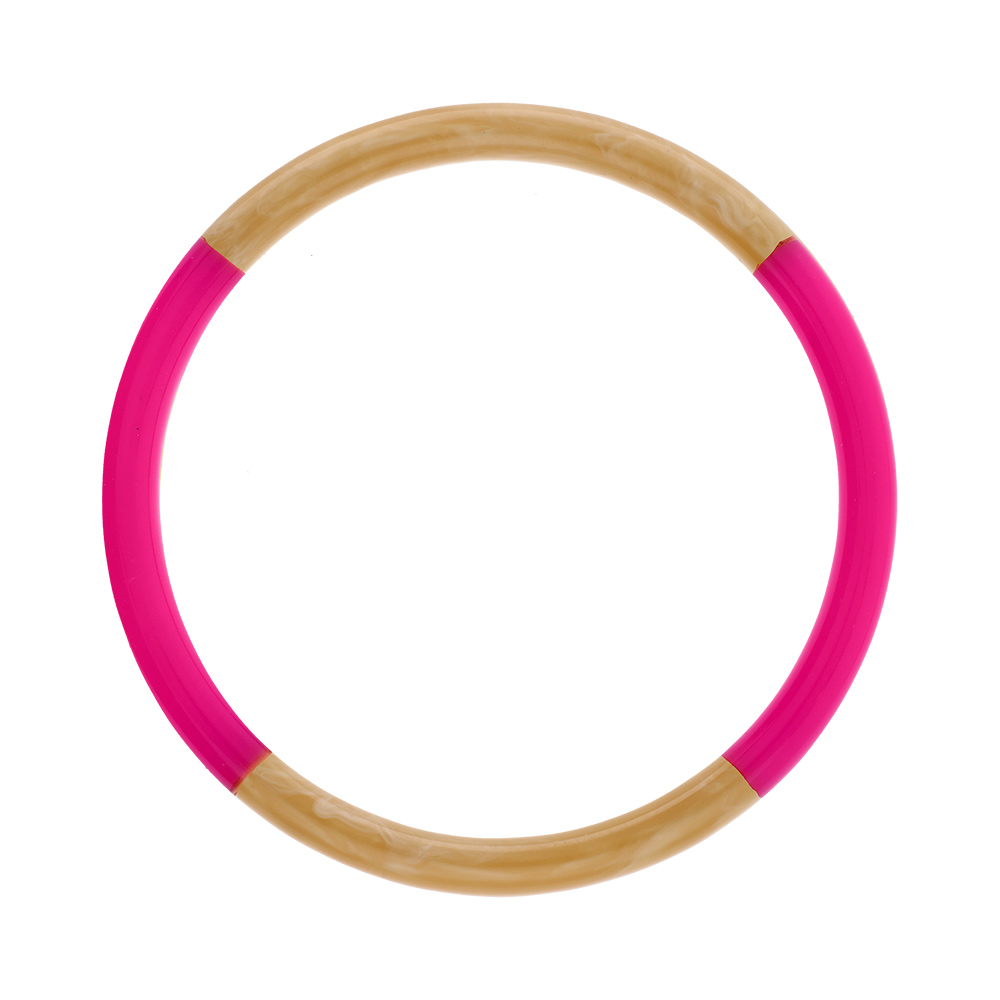 Bracelet jonc 6mm en résine couleur corne et fushia - 60mm