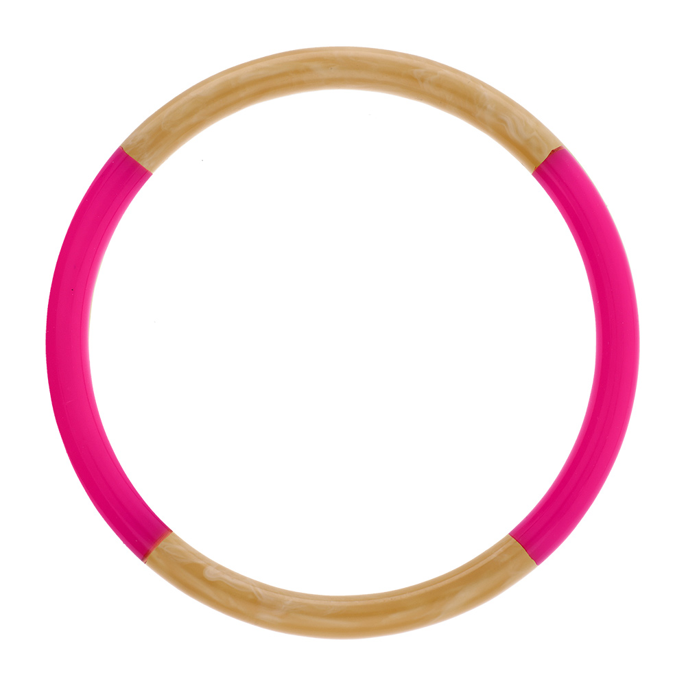 Bracelet jonc 6mm en résine couleur corne et fushia  - 63mm