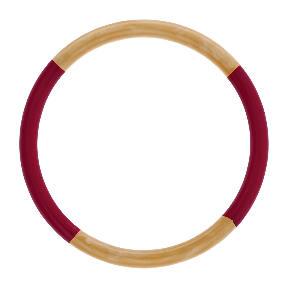 Bracelet jonc 6mm en résine couleur corne et bordeau - 63mm
