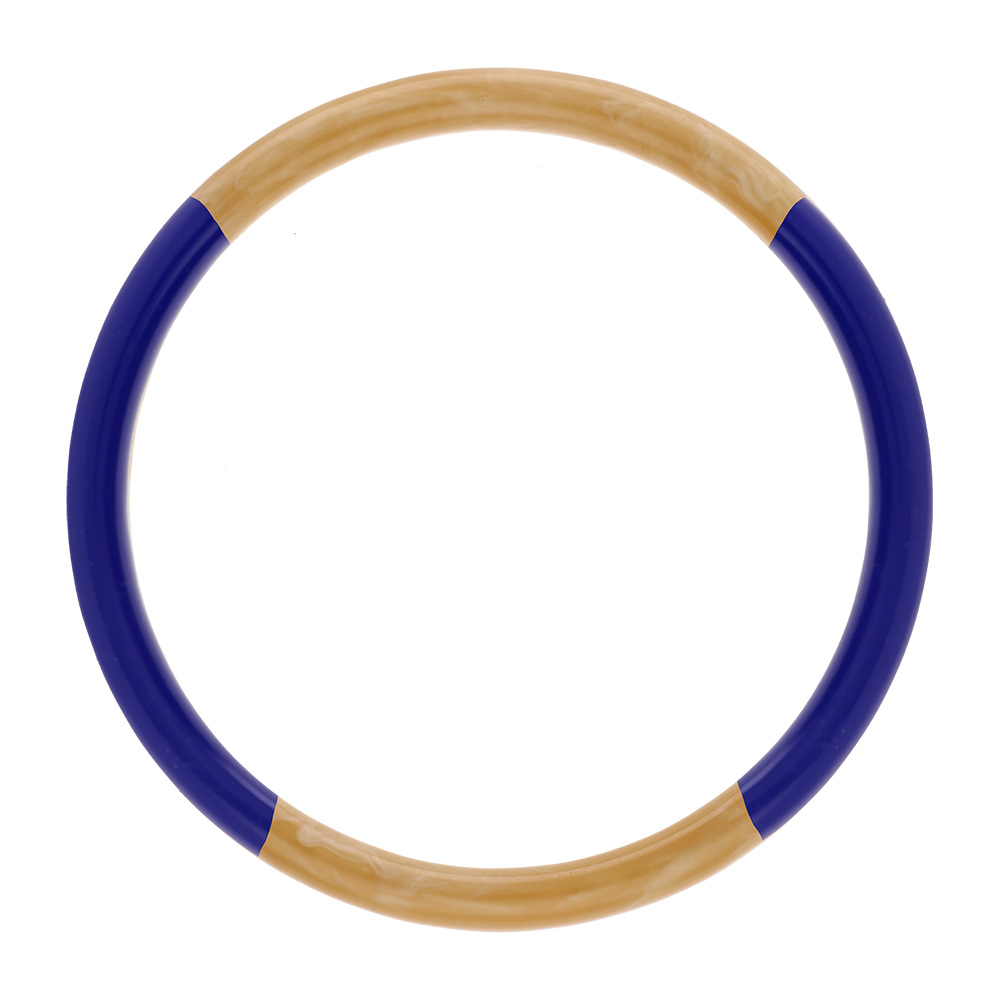 Bracelet jonc 6mm en résine couleur corne et bleu foncé - 63mm