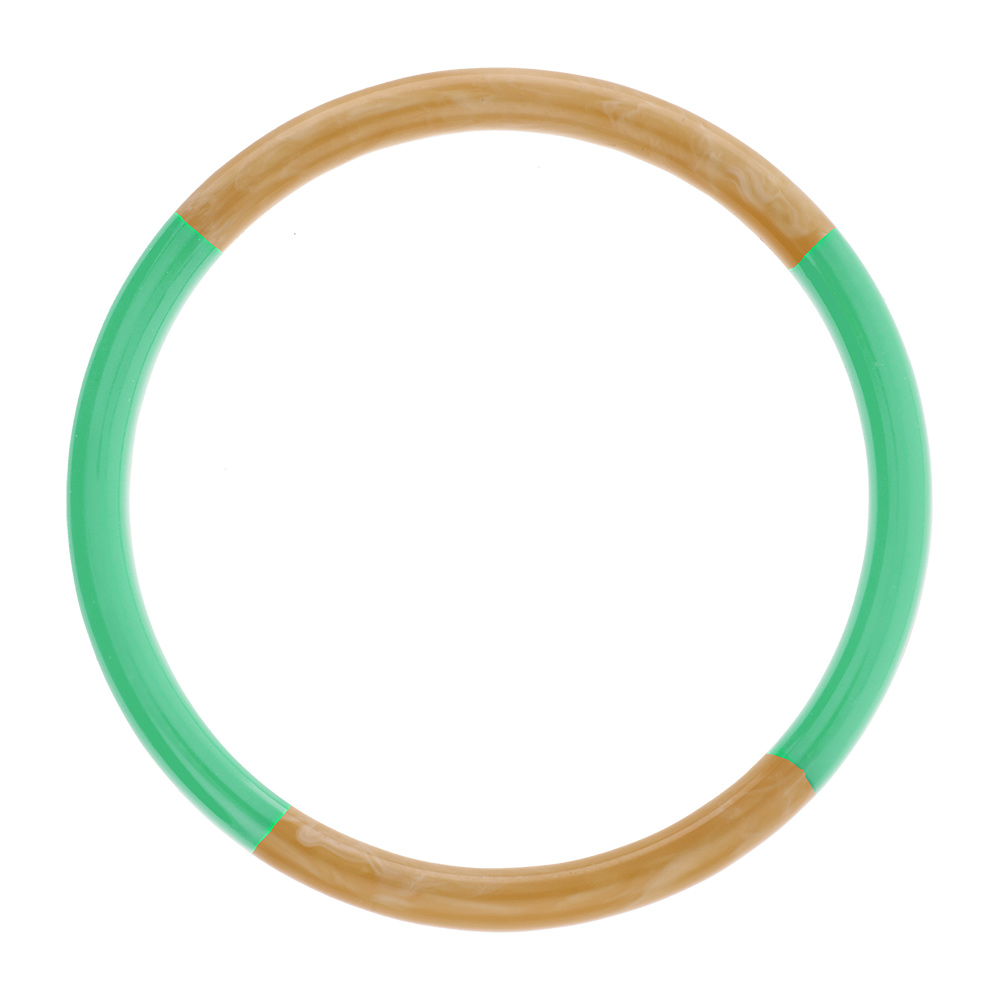 Bracelet jonc 6mm résine couleur corne et vert clair - 63mm