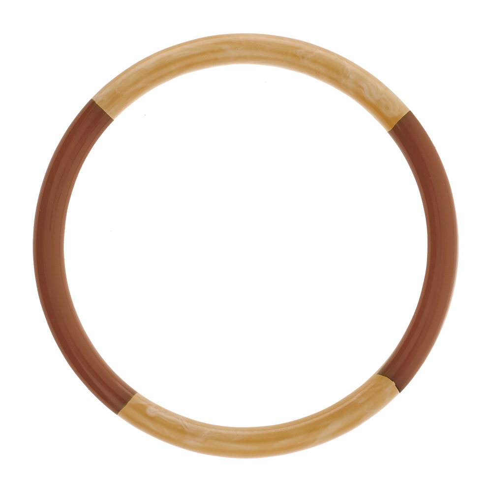 Bracelet jonc 6mm en résine couleur corne et caramel - 63mm