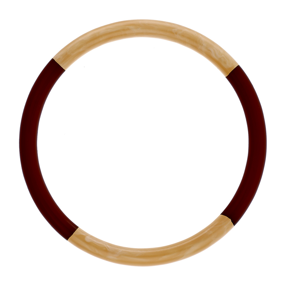 Bracelet jonc 6mm ren ésine couleur corne et chocolat - 63mm