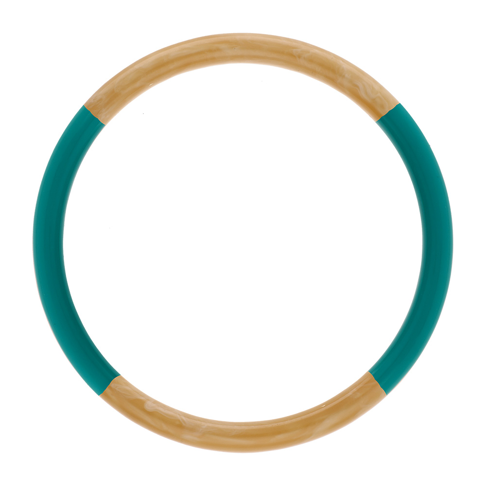 Bracelet jonc 6mm en résine couleur corne et turquoise - 63mm