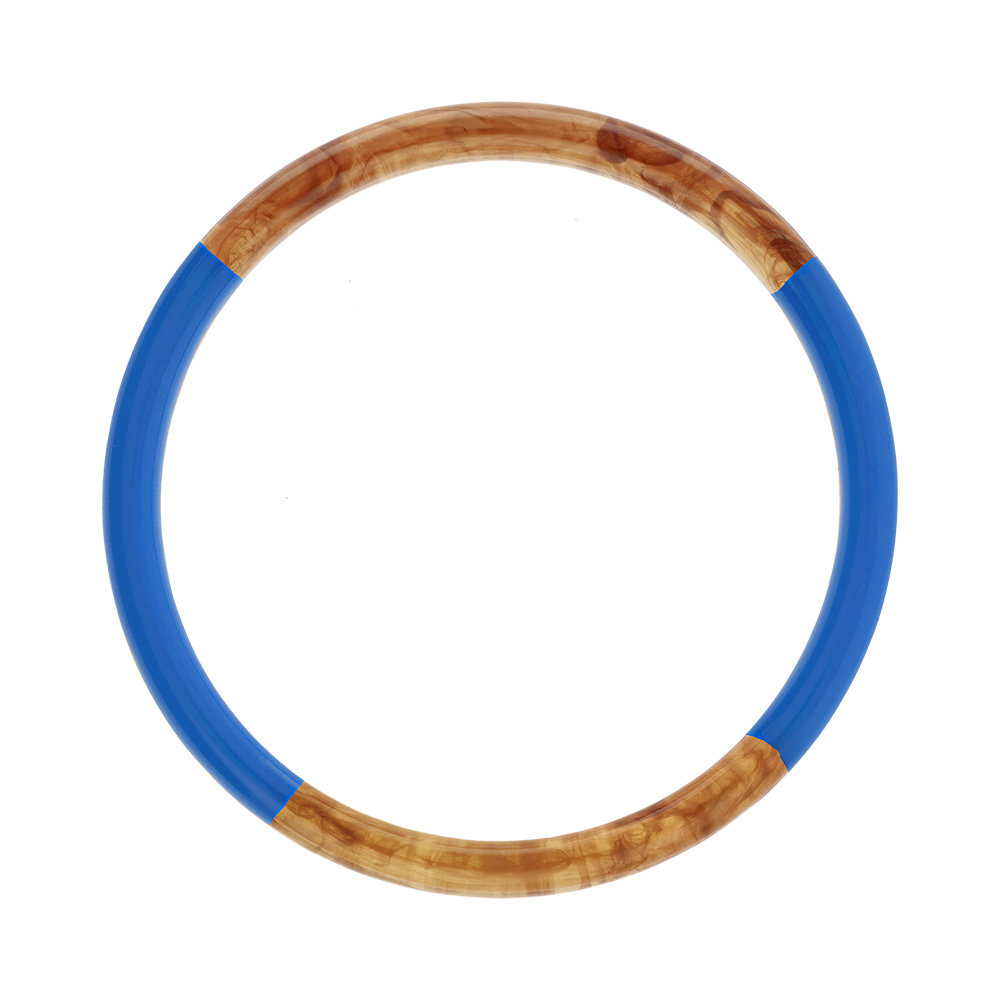 Bracelet jonc 6mm en résine couleur ambre et bleu - 60mm