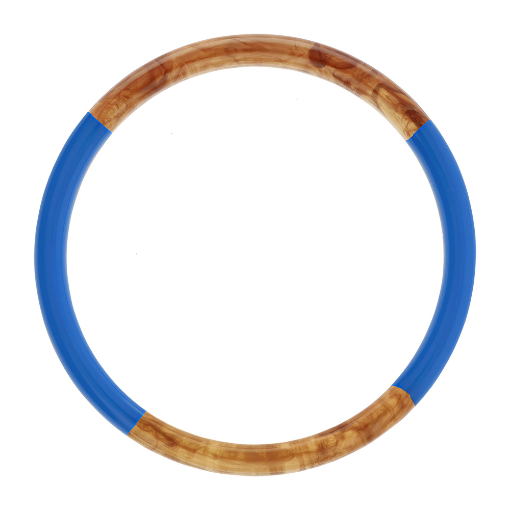 Bracelet jonc 6mm en résine couleur ambre et bleu - 63mm