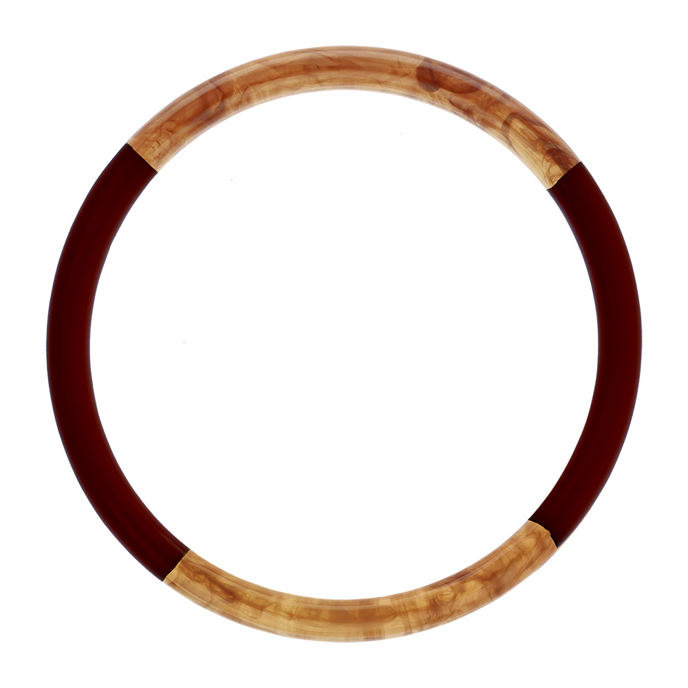 Bracelet jonc 6mm en résine couleur ambre et chocolat - 63mm
