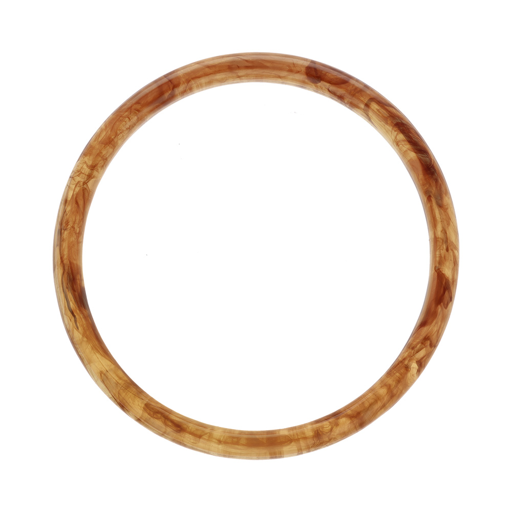 Bracelet jonc 6mm en résine couleur ambre - 60mm