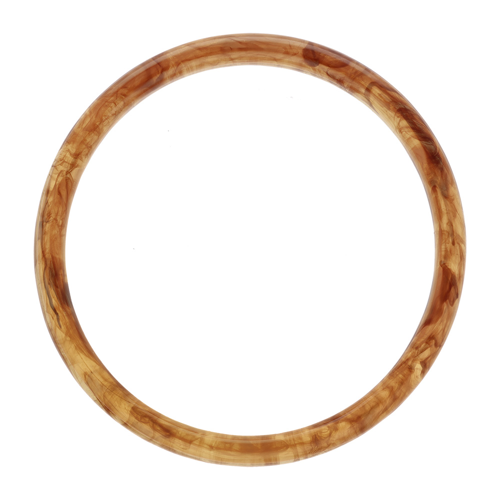Bracelet jonc 6mm en résine couleur ambre - 63mm