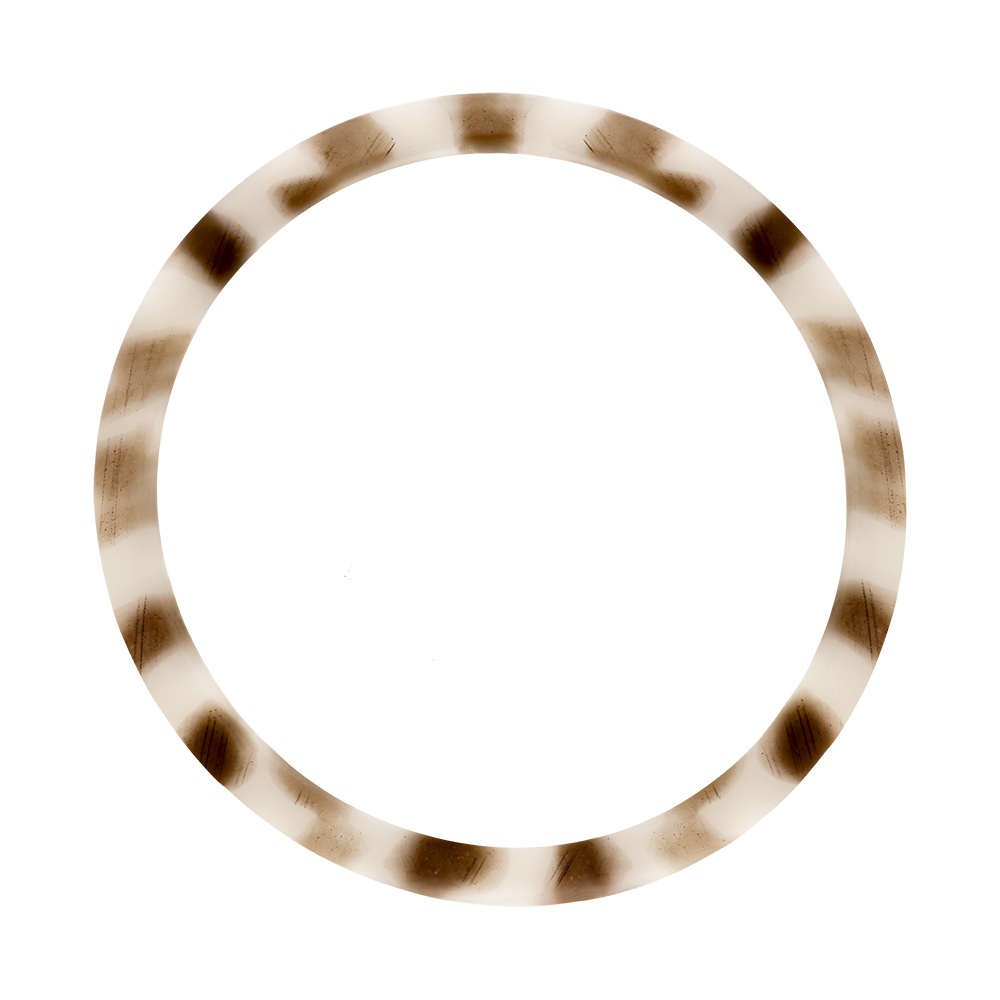 Bracelet jonc 6mm en résine couleur écaille de tortue blanche - 60mm