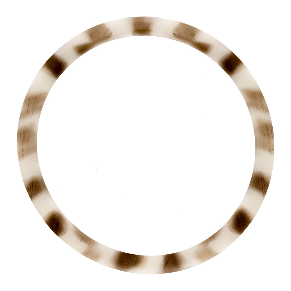 Bracelet jonc 6mm en résine couleur écaille de tortue blanche - 63mm