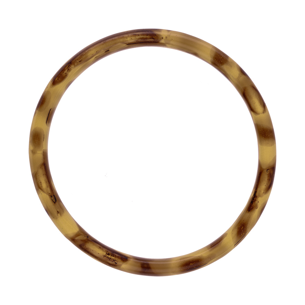 Bracelet jonc 6mm en résine couleur écaille de tortue marron - 60mm