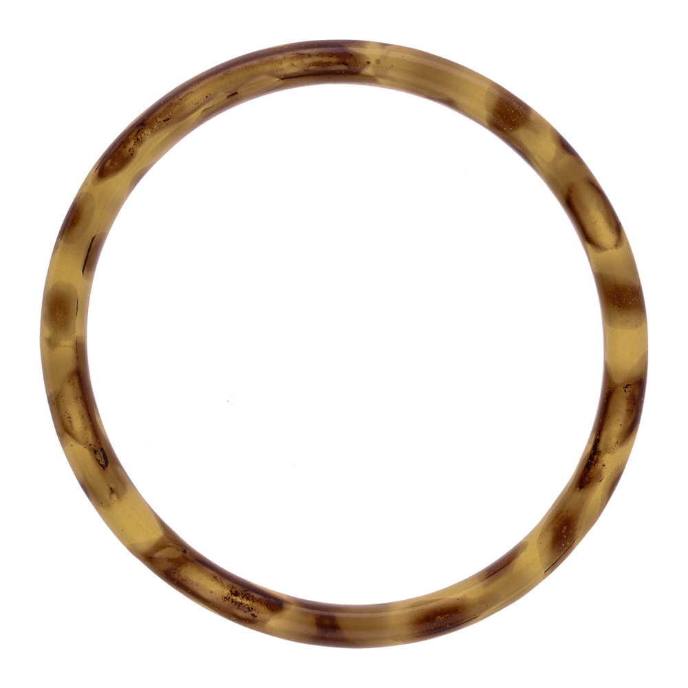 Bracelet jonc 6mm en résine couleur écaille de tortue marron - 63mm
