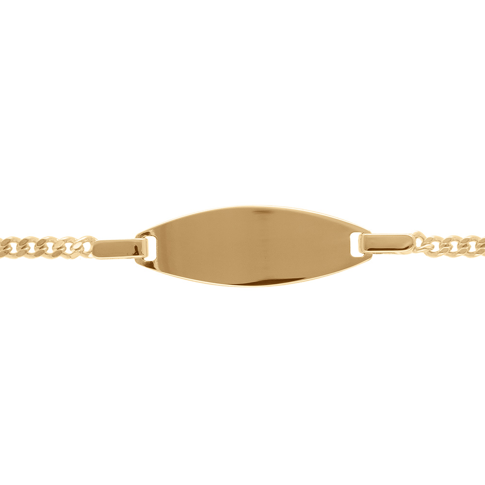 Gourmette Bébé en vermeil maille gourmette.2mm ovale - 15/13cm