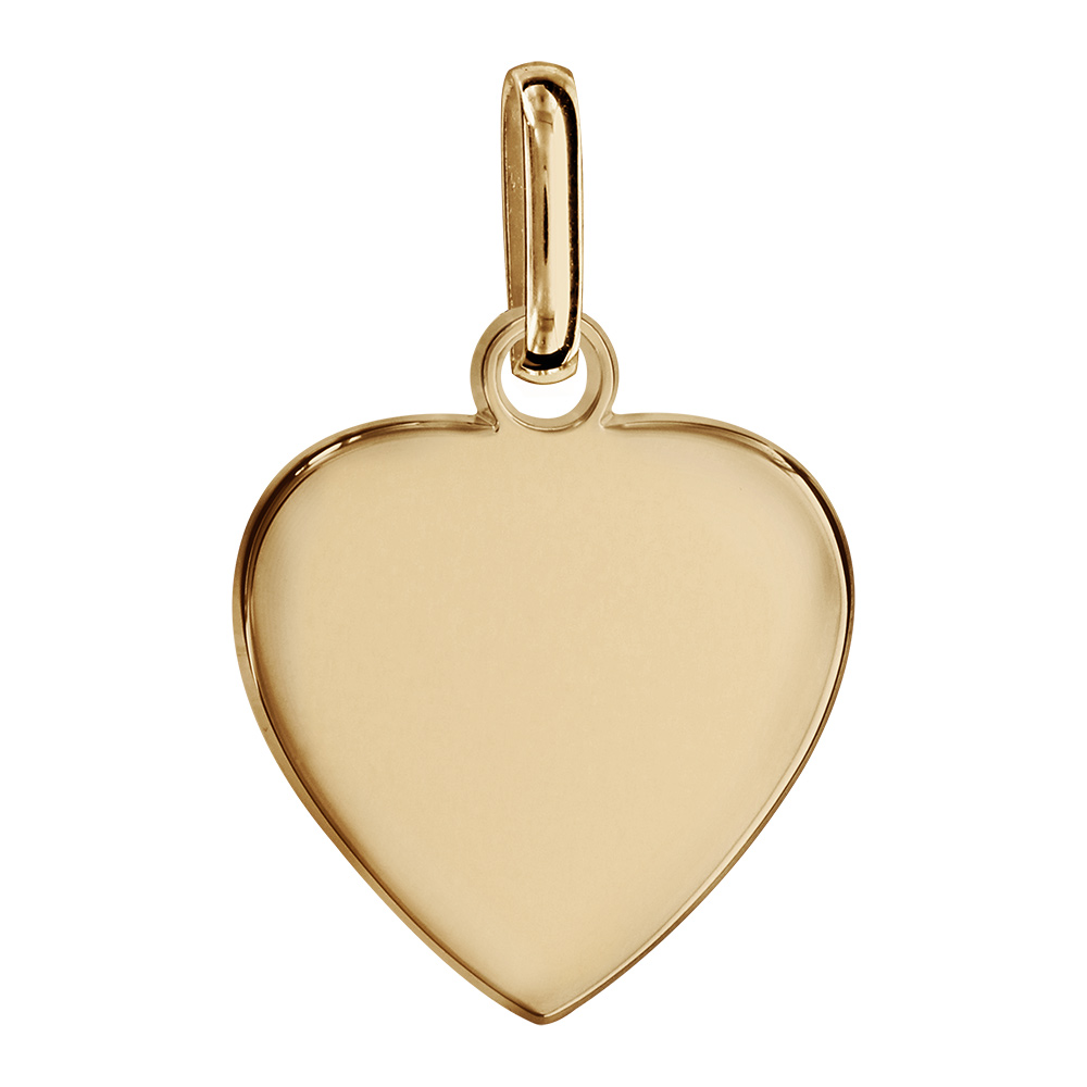 Pendentif en vermeil coeur simple à graver petit modèle - plaque prestige