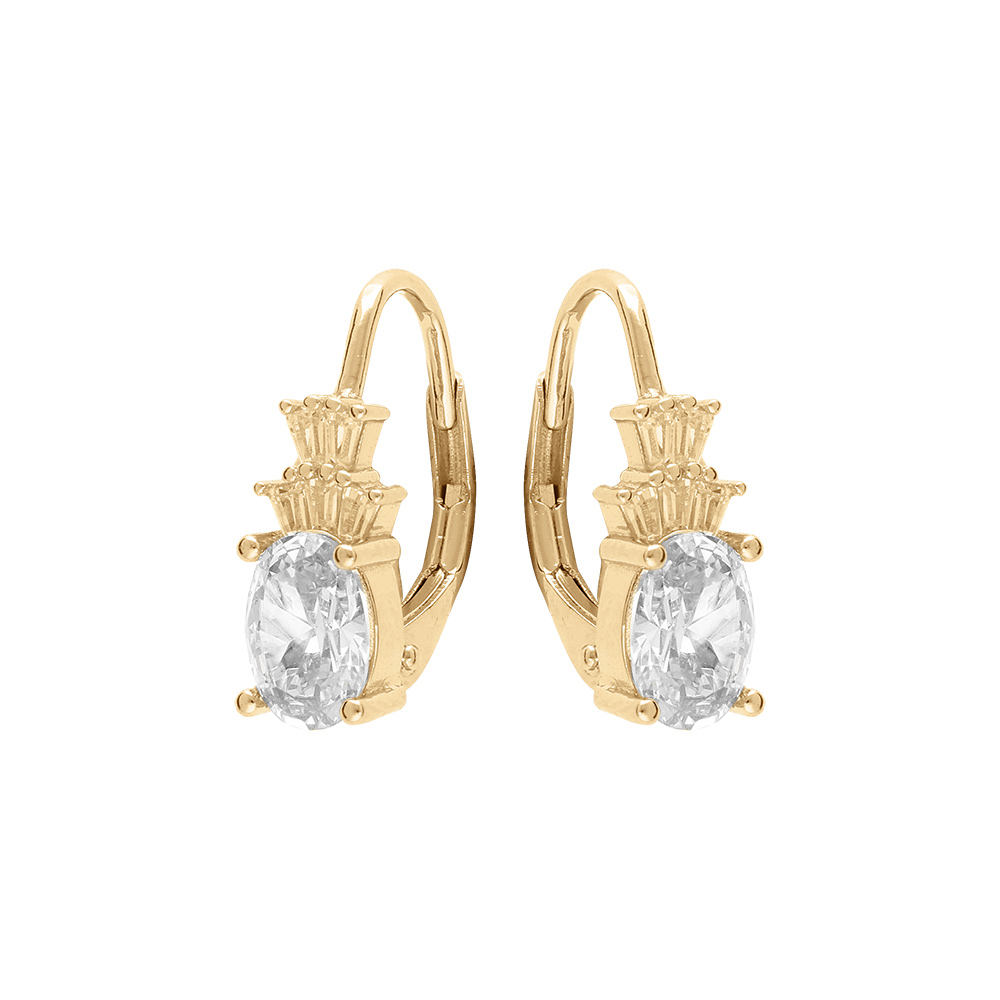 Boucles d'oreille en vermeil oxydes blancs