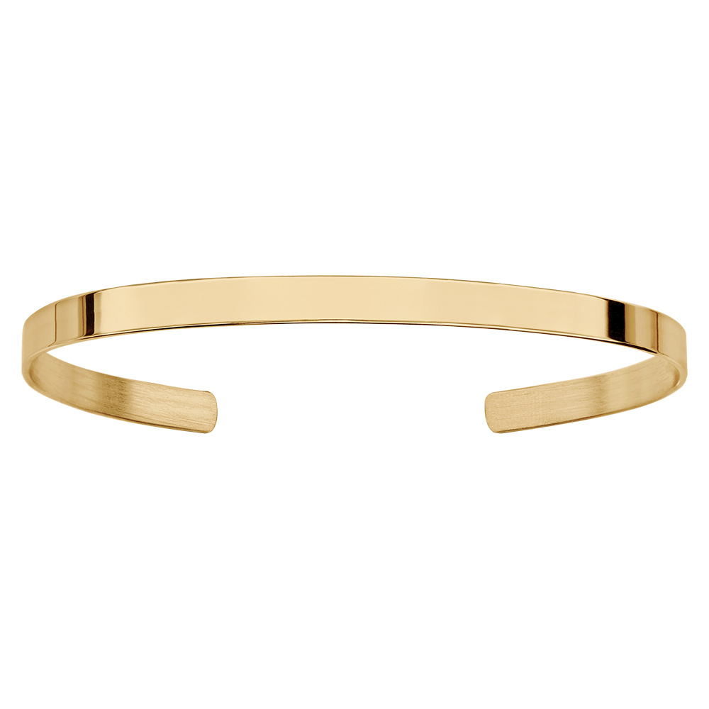 Bracelet en vermeil esclave ouvert ruban 4,5mm - diamètre 60 par 47mm