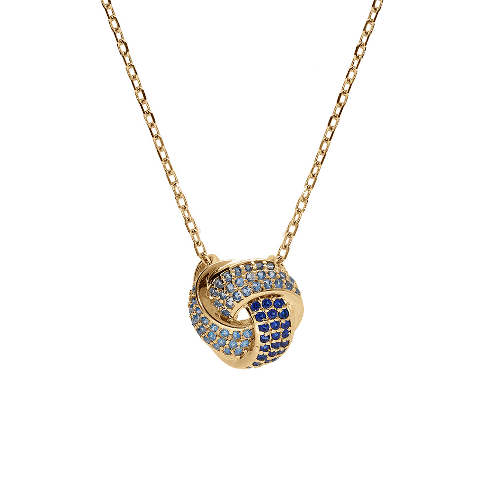 Collier en vermeil pendentif trois rubans dégradés d'oxydes bleus