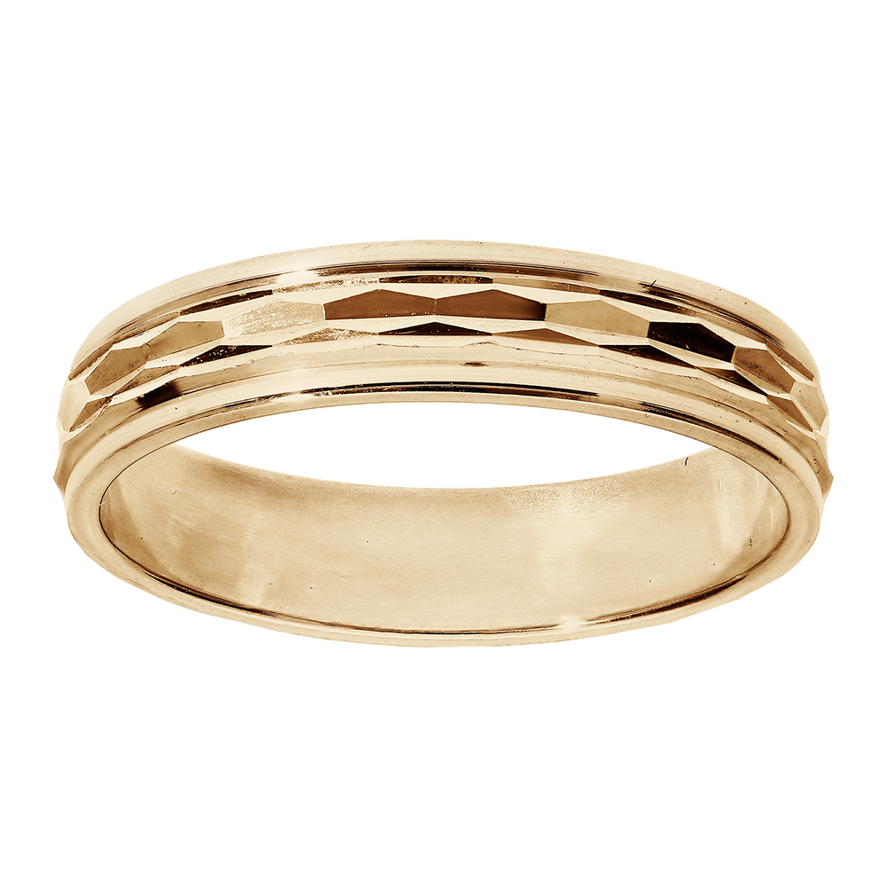 Alliance en vermeil diamantée ligne horizontale largeur 4mm