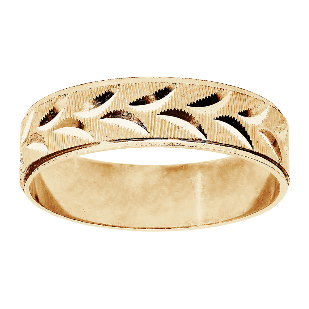 Alliance en vermeil diamantée épis largeur 5mm