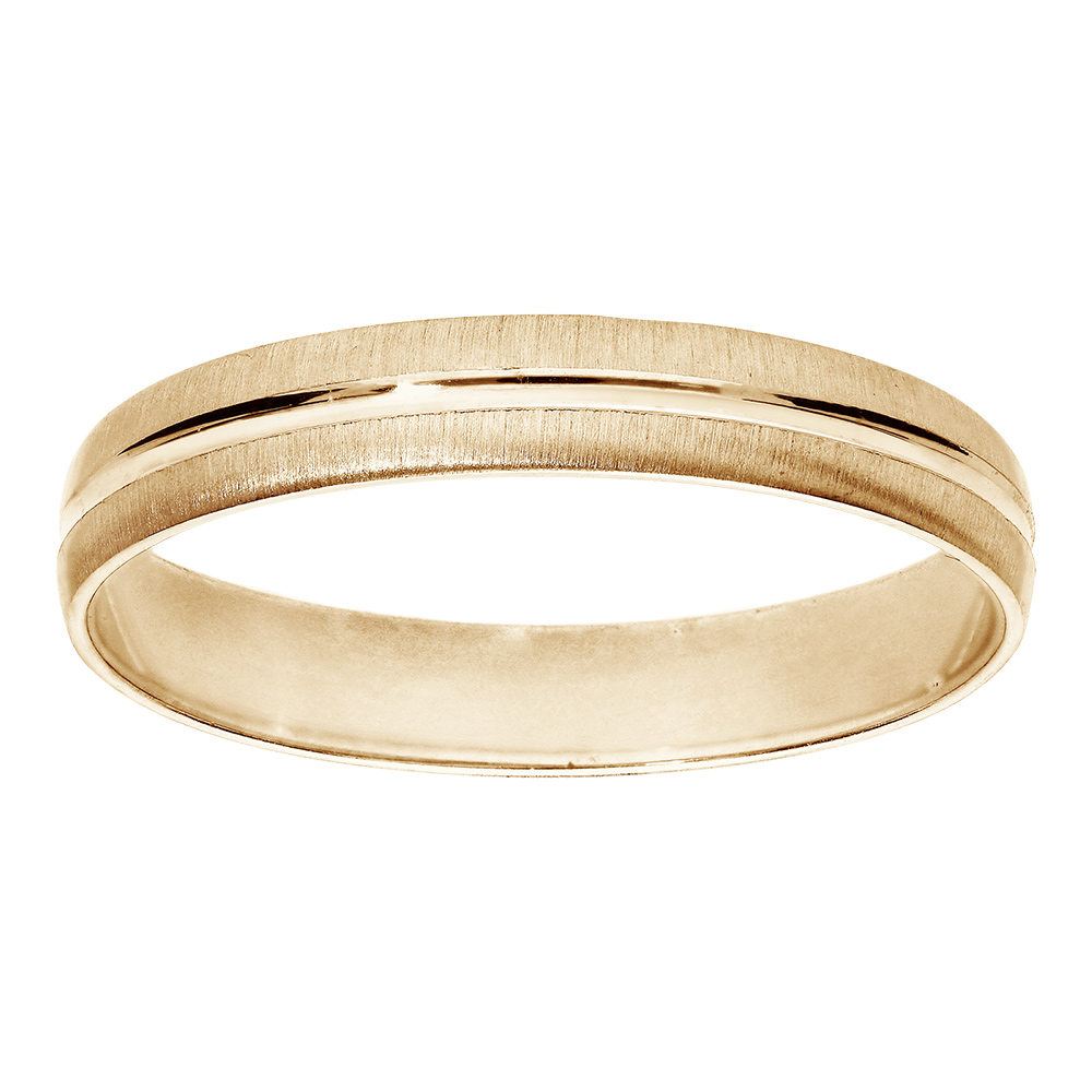 Alliance en vermeil givrée largeur 4mm