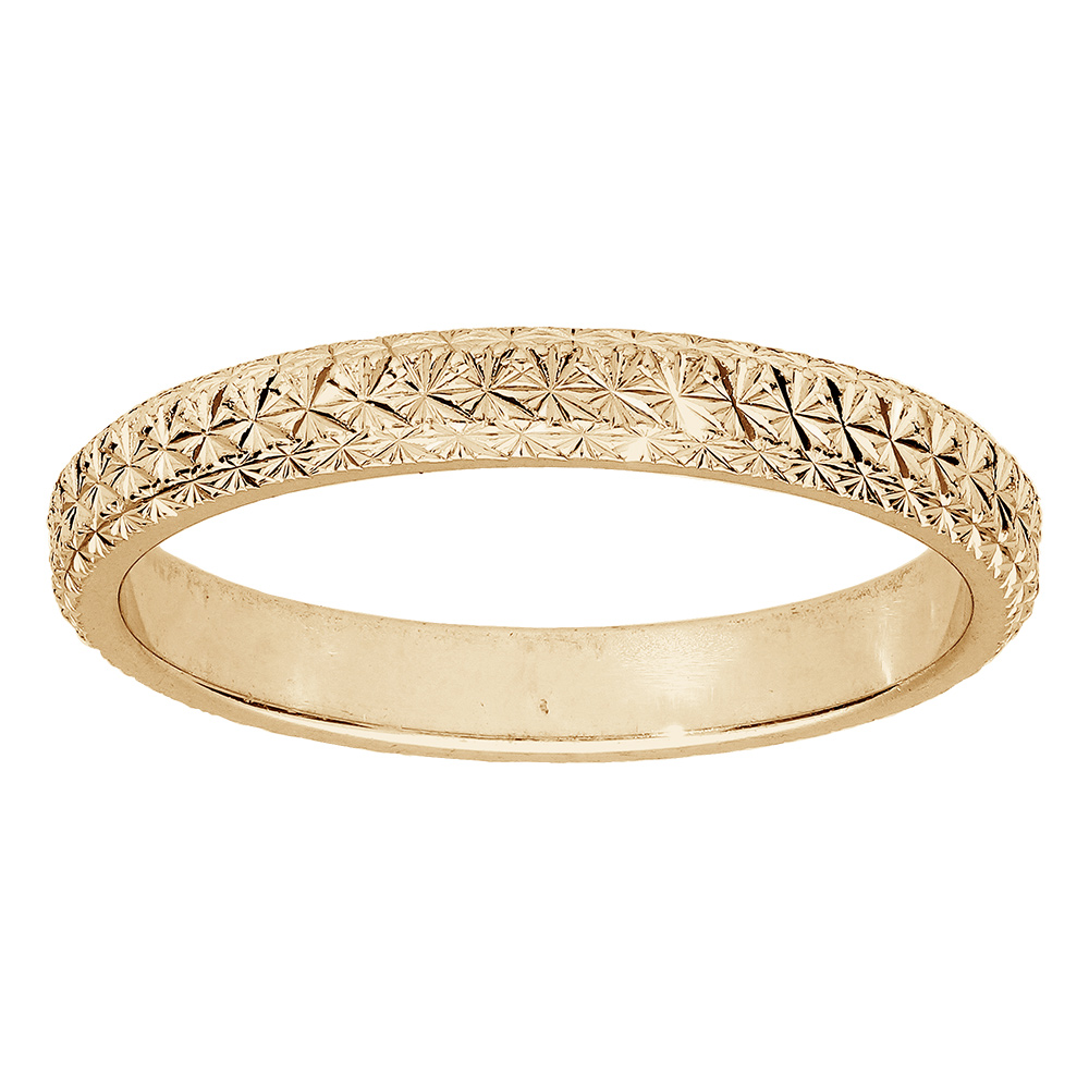 Alliance en vermeil diamantée en étoile largeur 3mm Alliance en vermeil diamantée en étoile largeur 3mm