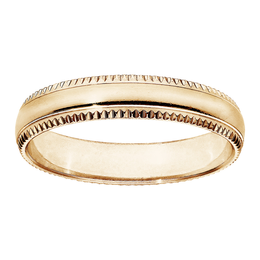 Alliance en vermeil 4mm avec bords ciselés