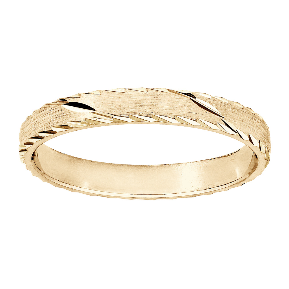Alliance en vermeil brossé trait biais largeur 3mm