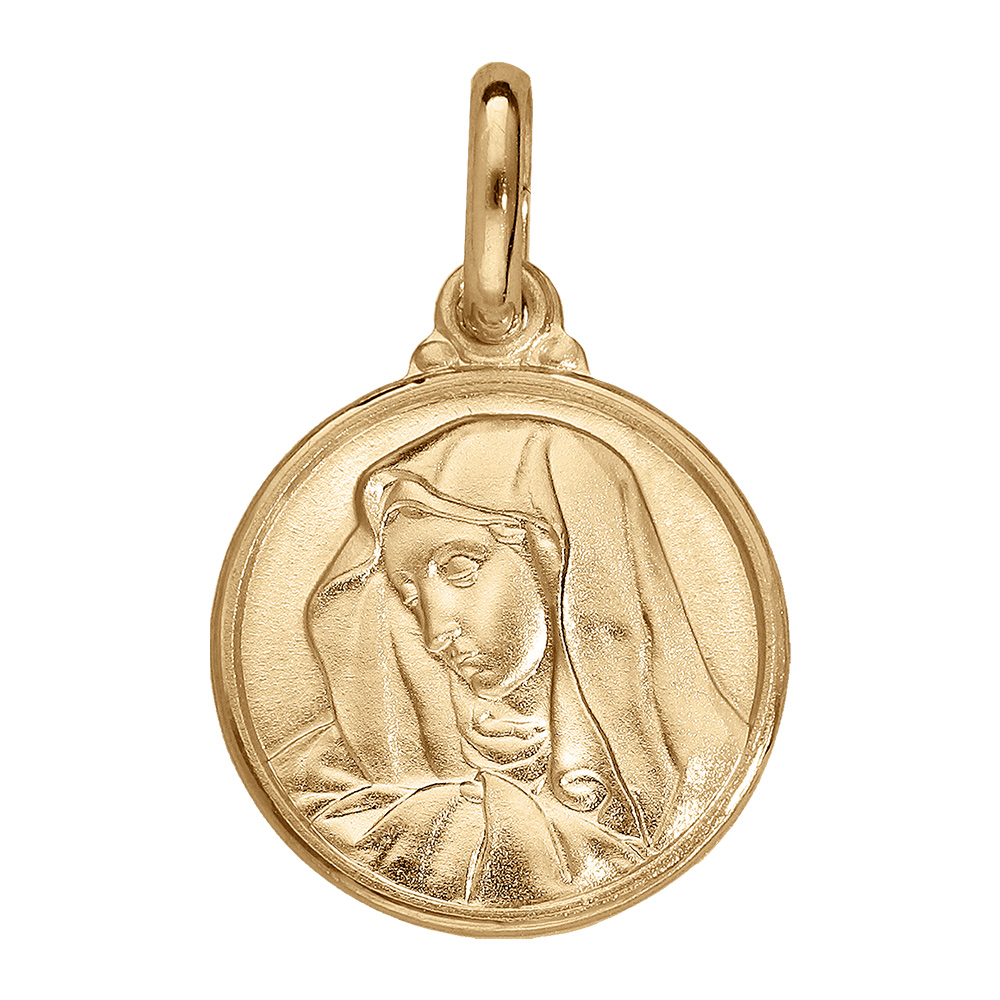 Pendentif en vermeil médaille vierge 14mm